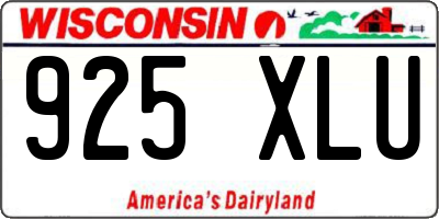 WI license plate 925XLU