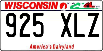 WI license plate 925XLZ