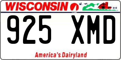 WI license plate 925XMD