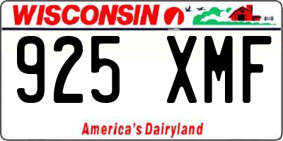 WI license plate 925XMF