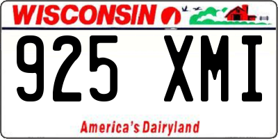WI license plate 925XMI