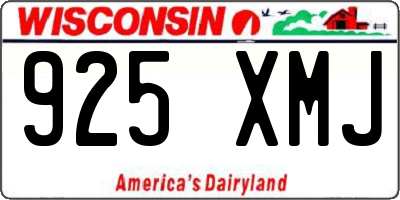 WI license plate 925XMJ