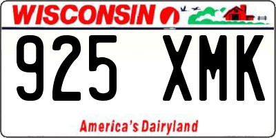 WI license plate 925XMK