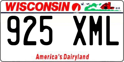 WI license plate 925XML