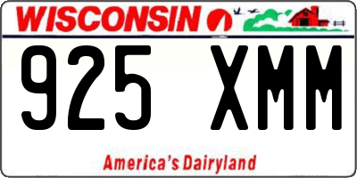 WI license plate 925XMM