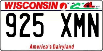 WI license plate 925XMN