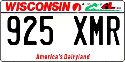 WI license plate 925XMR