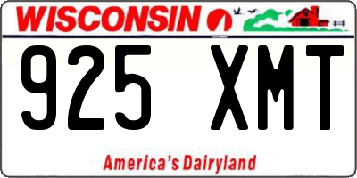 WI license plate 925XMT