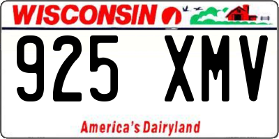 WI license plate 925XMV