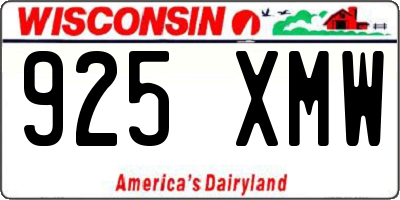 WI license plate 925XMW
