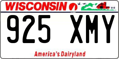 WI license plate 925XMY