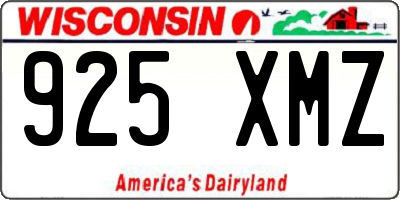 WI license plate 925XMZ