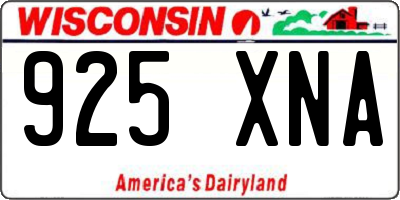 WI license plate 925XNA