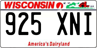 WI license plate 925XNI