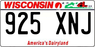 WI license plate 925XNJ