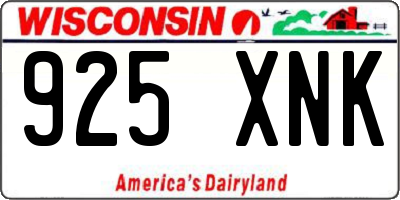 WI license plate 925XNK