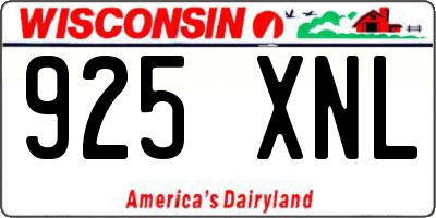 WI license plate 925XNL