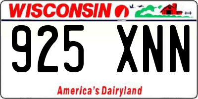 WI license plate 925XNN