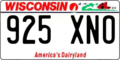 WI license plate 925XNO
