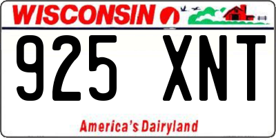 WI license plate 925XNT