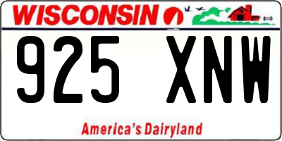 WI license plate 925XNW