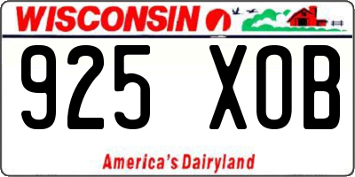 WI license plate 925XOB