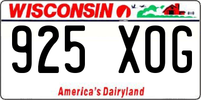 WI license plate 925XOG