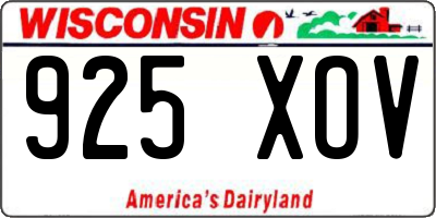 WI license plate 925XOV
