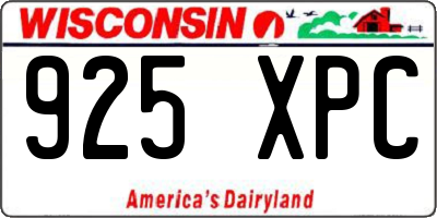 WI license plate 925XPC