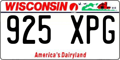 WI license plate 925XPG