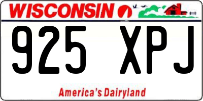 WI license plate 925XPJ