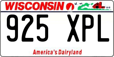 WI license plate 925XPL