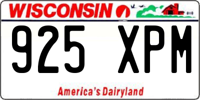 WI license plate 925XPM