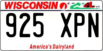 WI license plate 925XPN