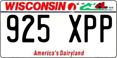 WI license plate 925XPP