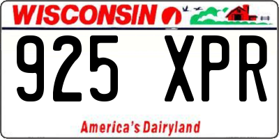 WI license plate 925XPR
