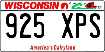 WI license plate 925XPS