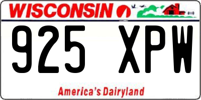WI license plate 925XPW