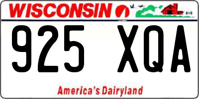WI license plate 925XQA