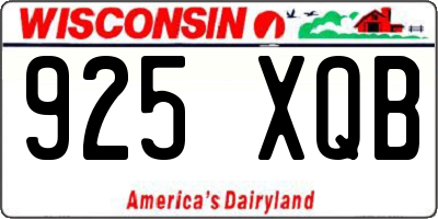 WI license plate 925XQB