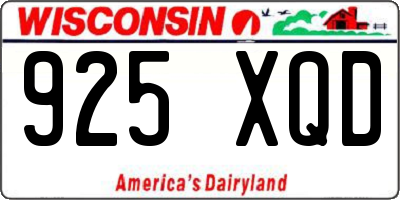 WI license plate 925XQD