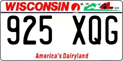 WI license plate 925XQG