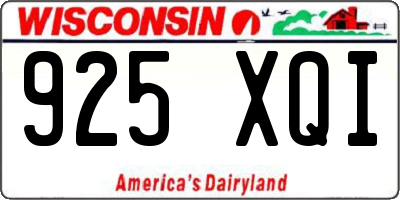 WI license plate 925XQI