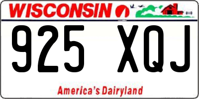 WI license plate 925XQJ