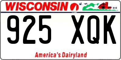 WI license plate 925XQK