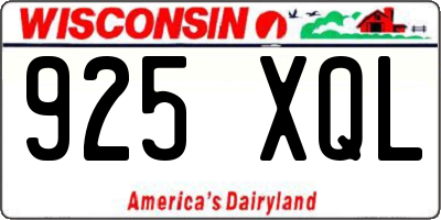 WI license plate 925XQL