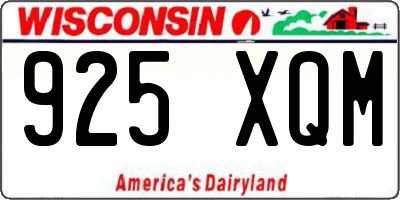 WI license plate 925XQM