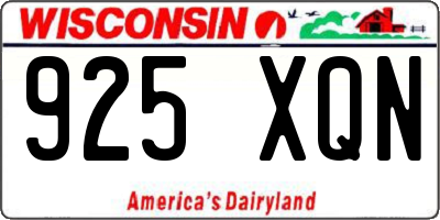 WI license plate 925XQN