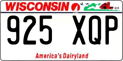 WI license plate 925XQP