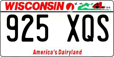 WI license plate 925XQS